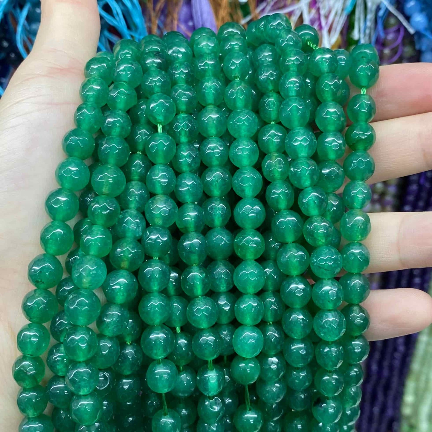 Color Jade Beads Round Smooth/Faceted Beads 6mm/8mm/10mm