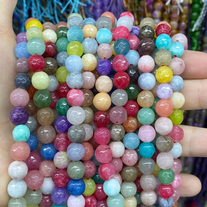 Color Jade Beads Round Smooth/Faceted Beads 6mm/8mm/10mm