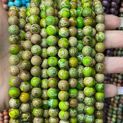 Sea Sediment Japser Beads 4mm/6mm/8mm/10mm Round Smooth Beads