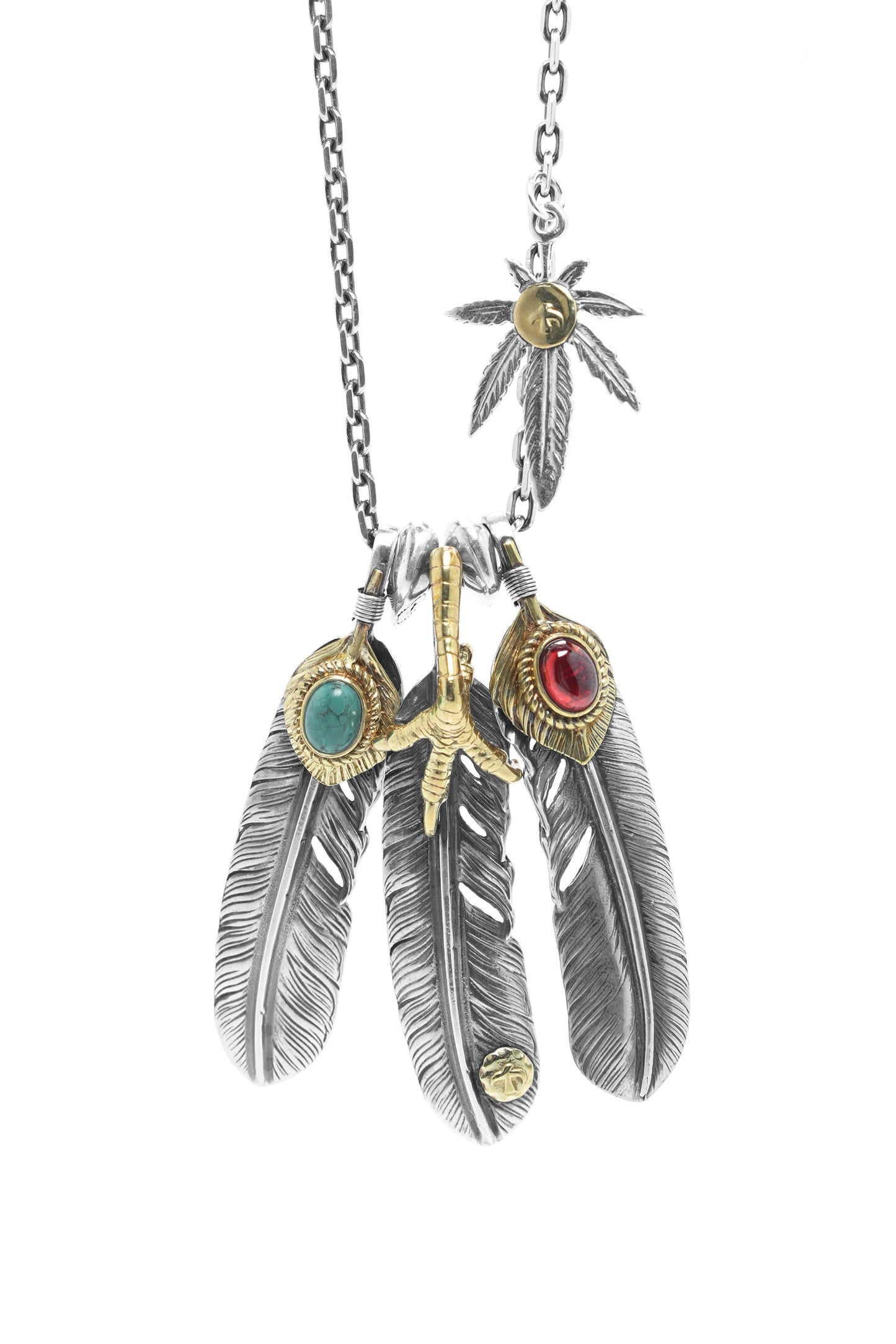 Japan Takahashi Goro Leaf John Mayer Necklace Feather Set Retro Silver