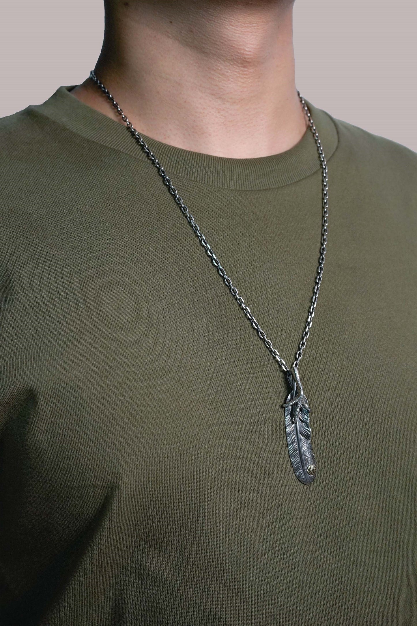 Left Eagle Claw Feather Retro 925 Silver Pendant Japan Takahashi Goro