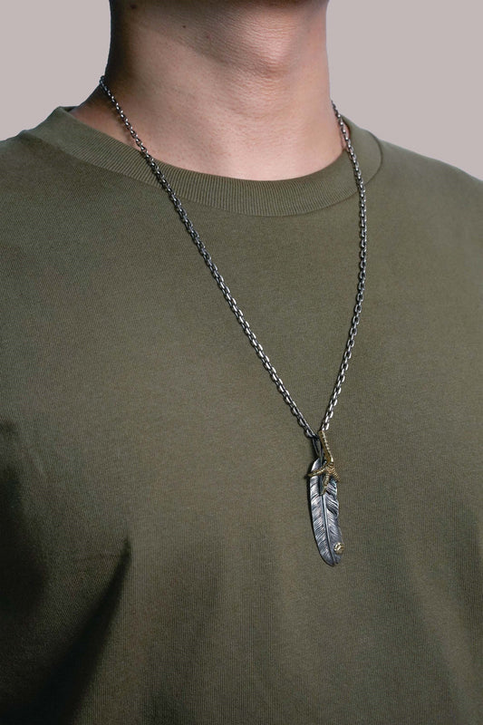 Left Eagle Claw Feather Retro 925 Silver Pendant Japan Takahashi Goro with Sign