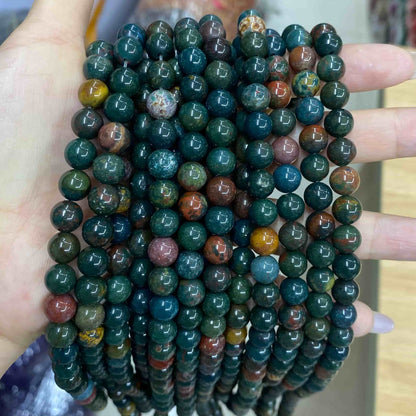 Round Smooth Beads Crystal/Quartz/Jasper/Agate 4mm 6mm 8mm 10mm