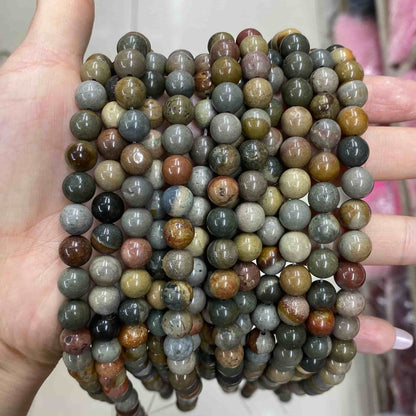 Round Smooth Beads Crystal/Quartz/Jasper/Agate 4mm 6mm 8mm 10mm