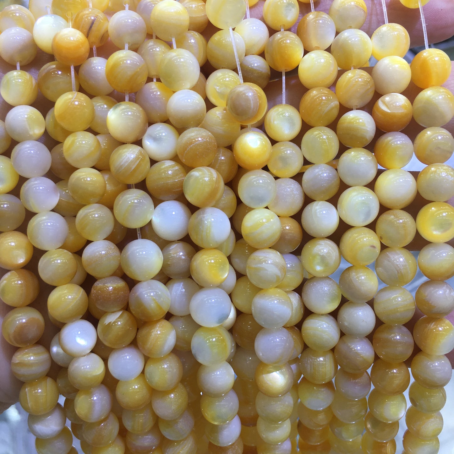 Round Smooth Mother of Pearl MOP Beads