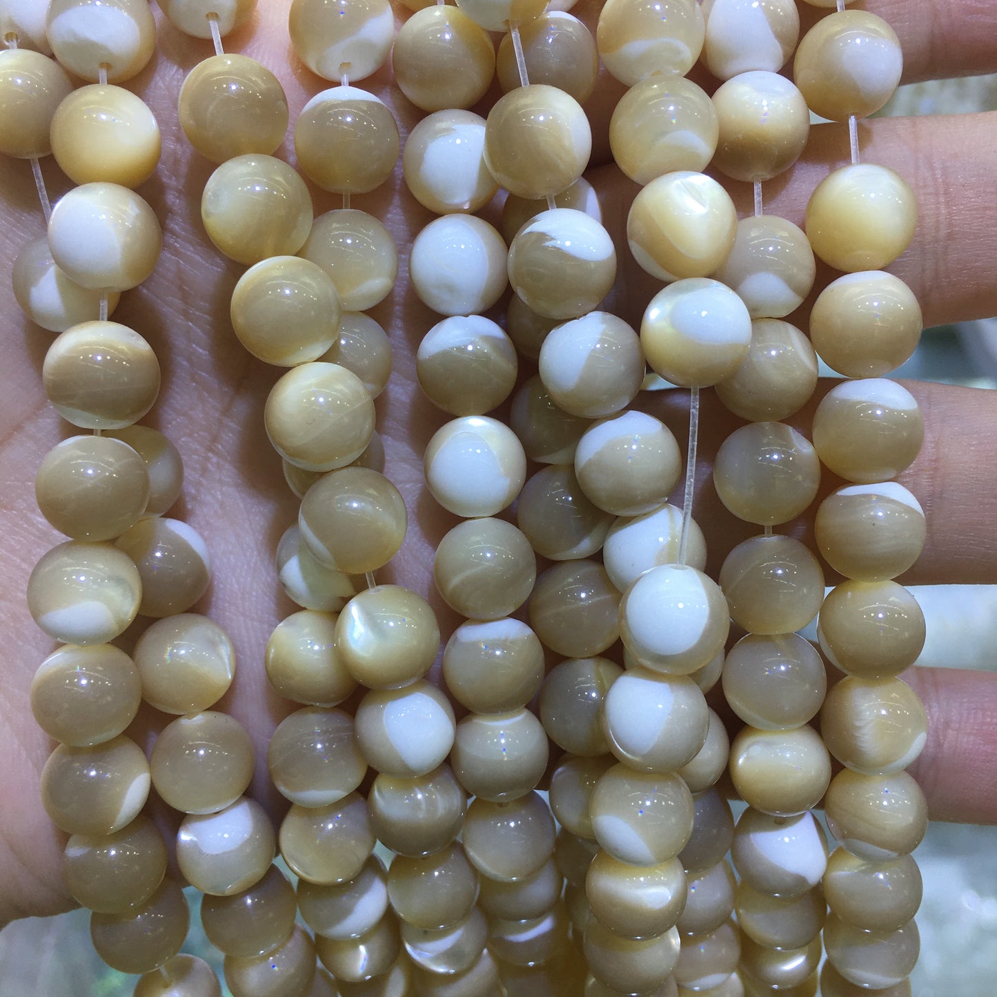 Round Smooth Mother of Pearl MOP Beads