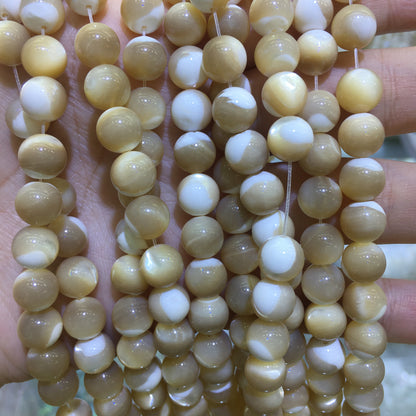 Round Smooth Mother of Pearl MOP Beads