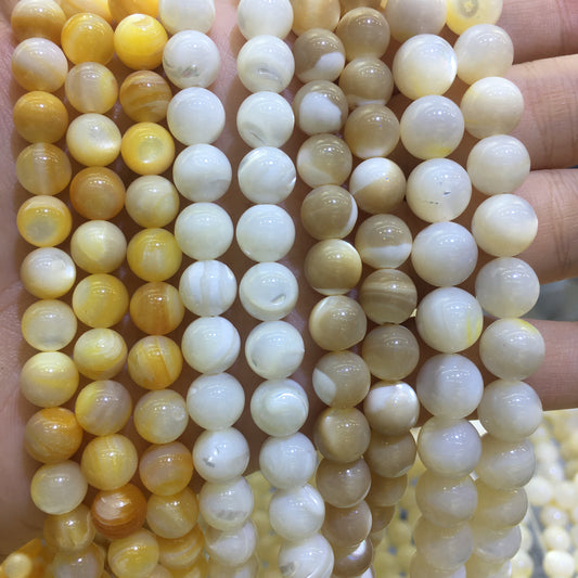 Round Smooth Mother of Pearl MOP Beads
