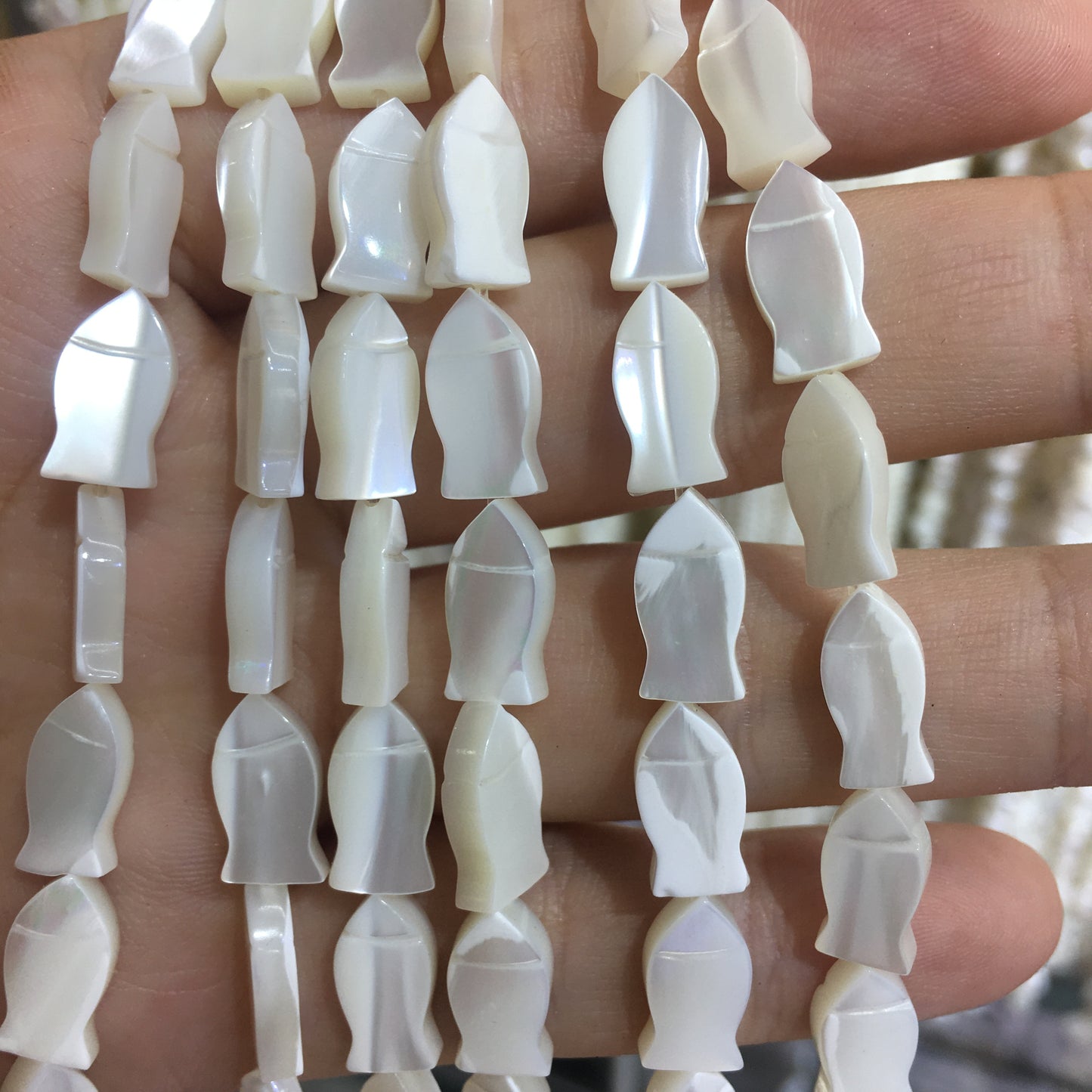 6X12MM Fish Shape Mother of Pearl MOP Beads