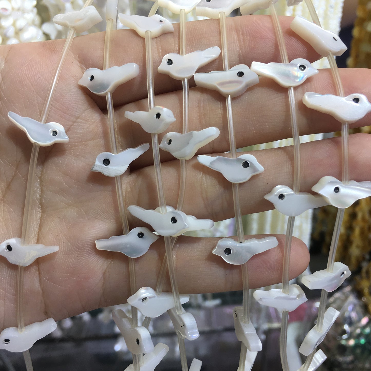 7X16.5MM Bird Shape Mother of Pearl MOP Beads