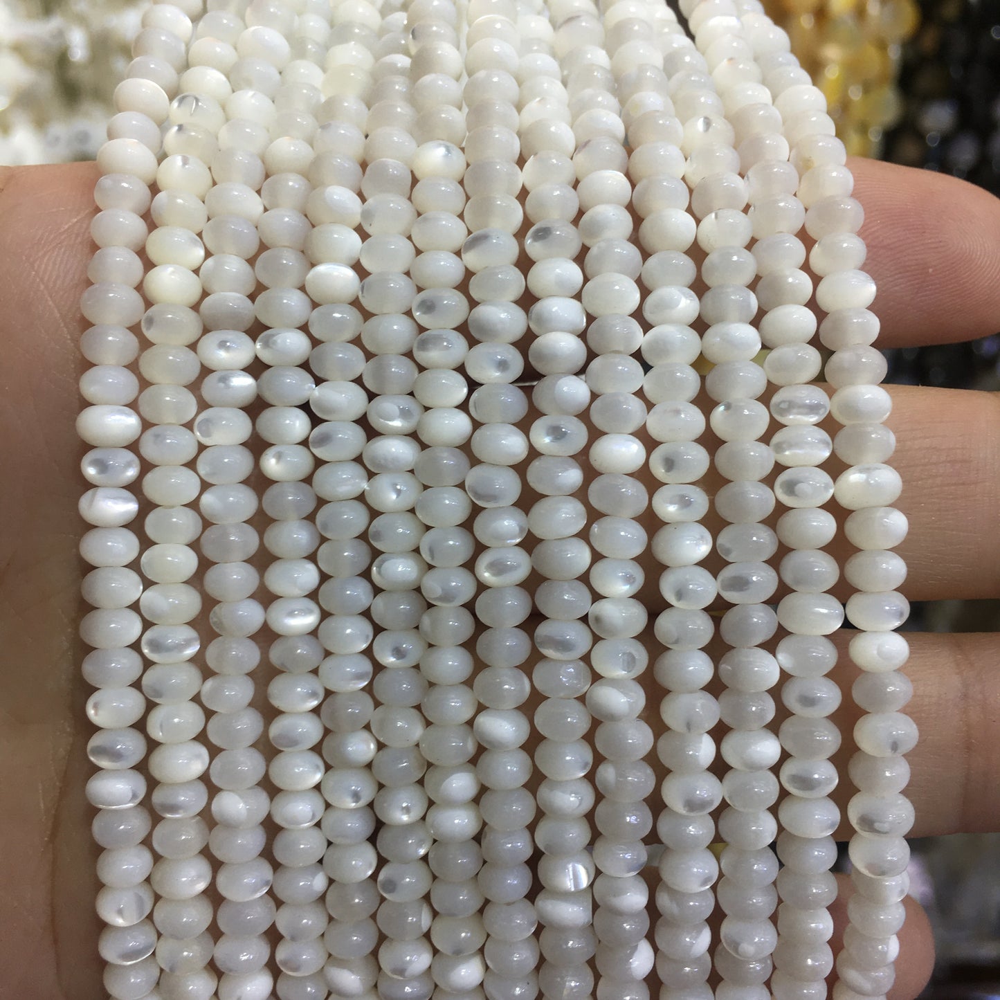 Rondelle Mother of Pearl MOP Beads