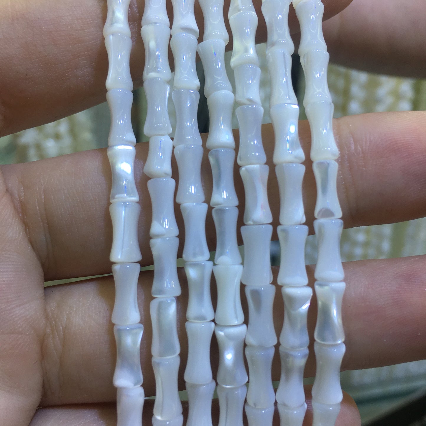 4x8mm Bamboo Shape Mother of Pearl MOP Beads