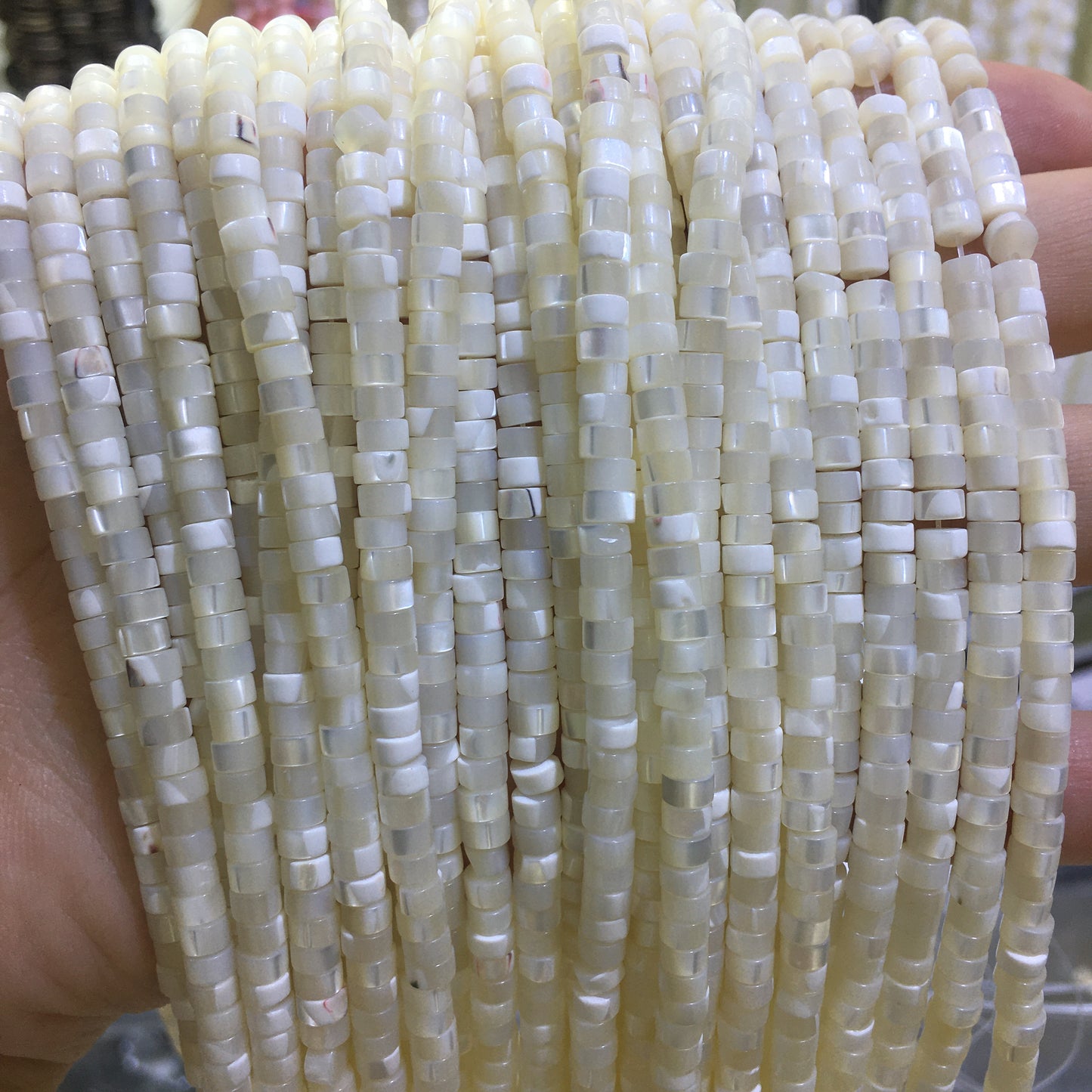 2x4mm Heishi Mother of Pearl MOP Beads