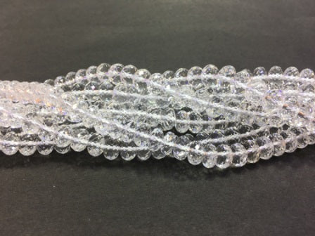 Faceted Rondelle Clear Quartz Beads