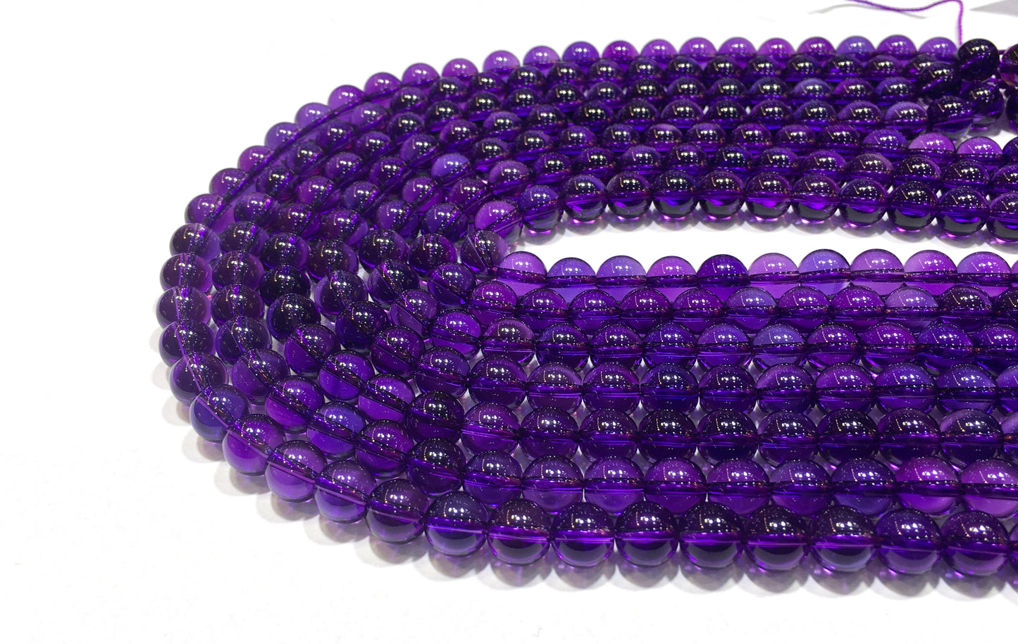 Round Piezoelectric Amethyst Beads