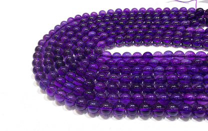 Round Piezoelectric Amethyst Beads