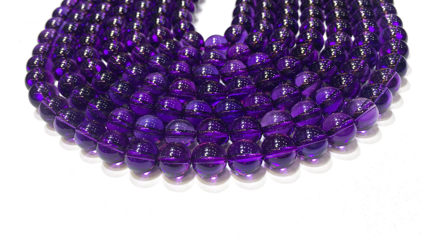 Round Piezoelectric Amethyst Beads