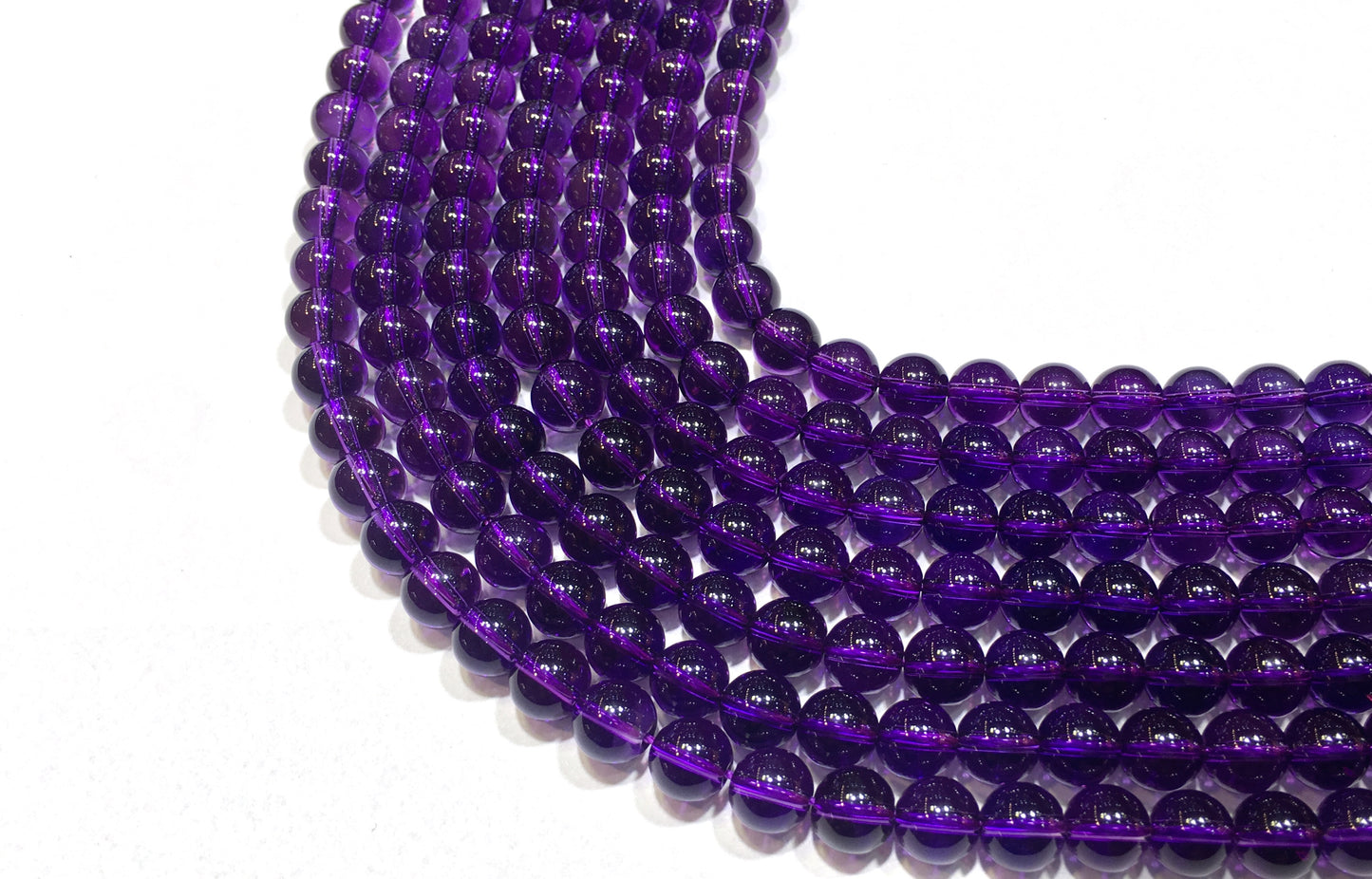 Round Piezoelectric Amethyst Beads