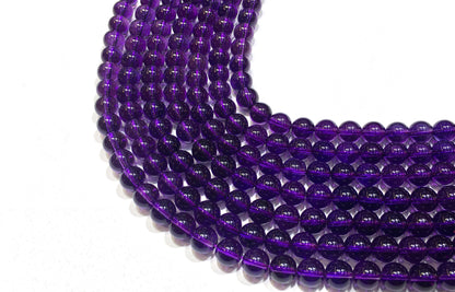 Round Piezoelectric Amethyst Beads