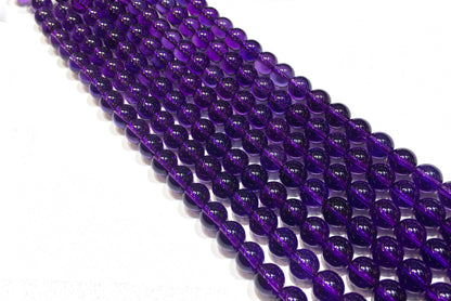 Round Piezoelectric Amethyst Beads