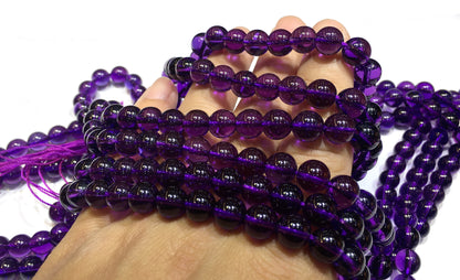 Round Piezoelectric Amethyst Beads