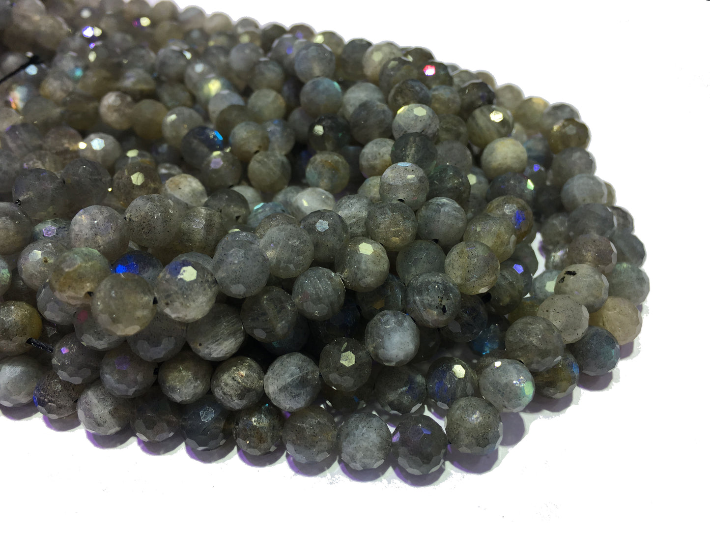 Labradorite Faceted Round Beads