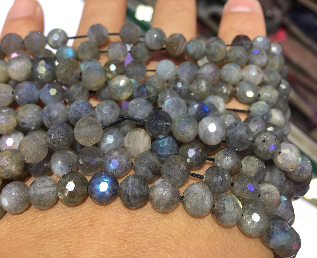Labradorite Faceted Round Beads