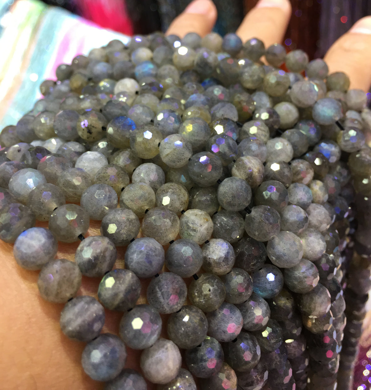 Labradorite Faceted Round Beads