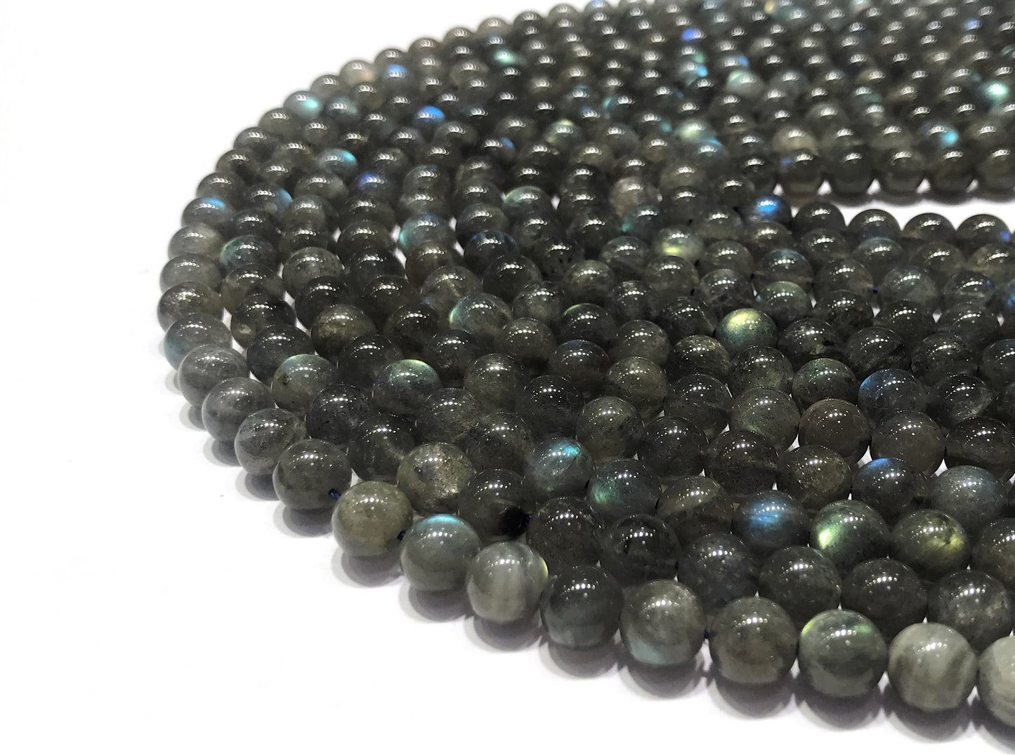 Black Labradorite Round Beads
