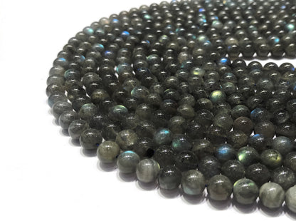 Black Labradorite Round Beads