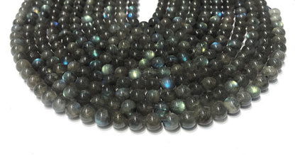 Black Labradorite Round Beads