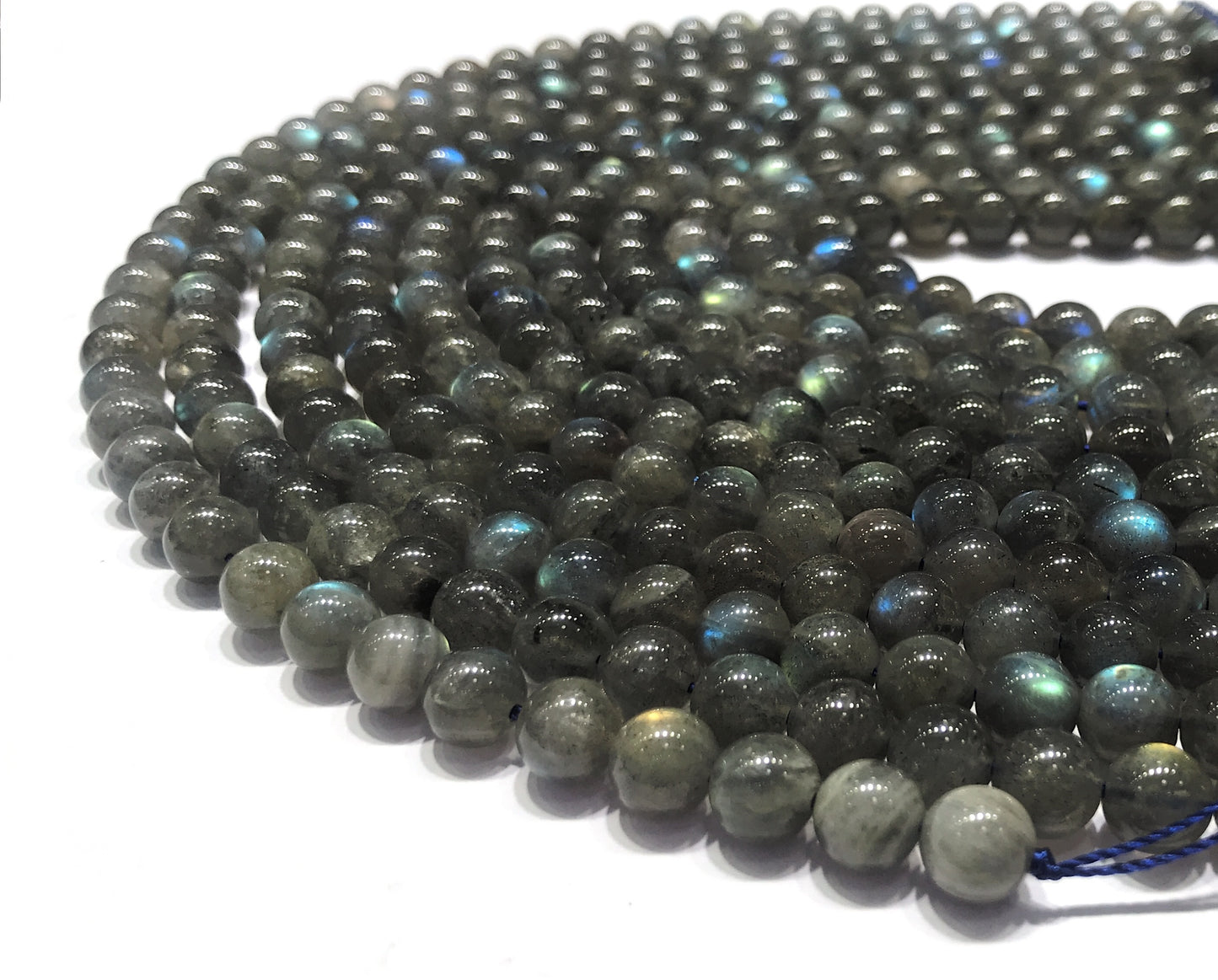 Black Labradorite Round Beads