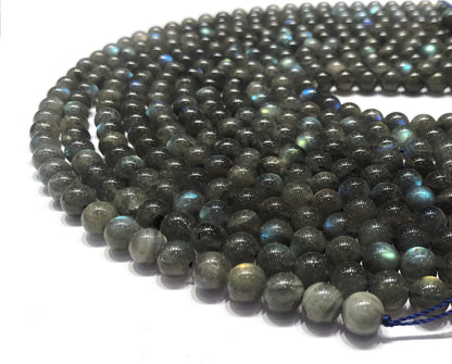 Black Labradorite Round Beads