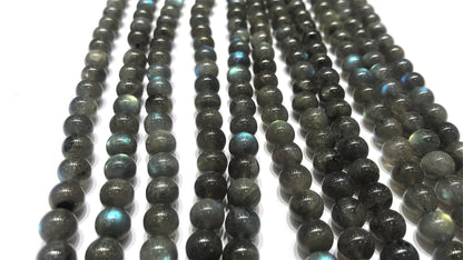 Black Labradorite Round Beads