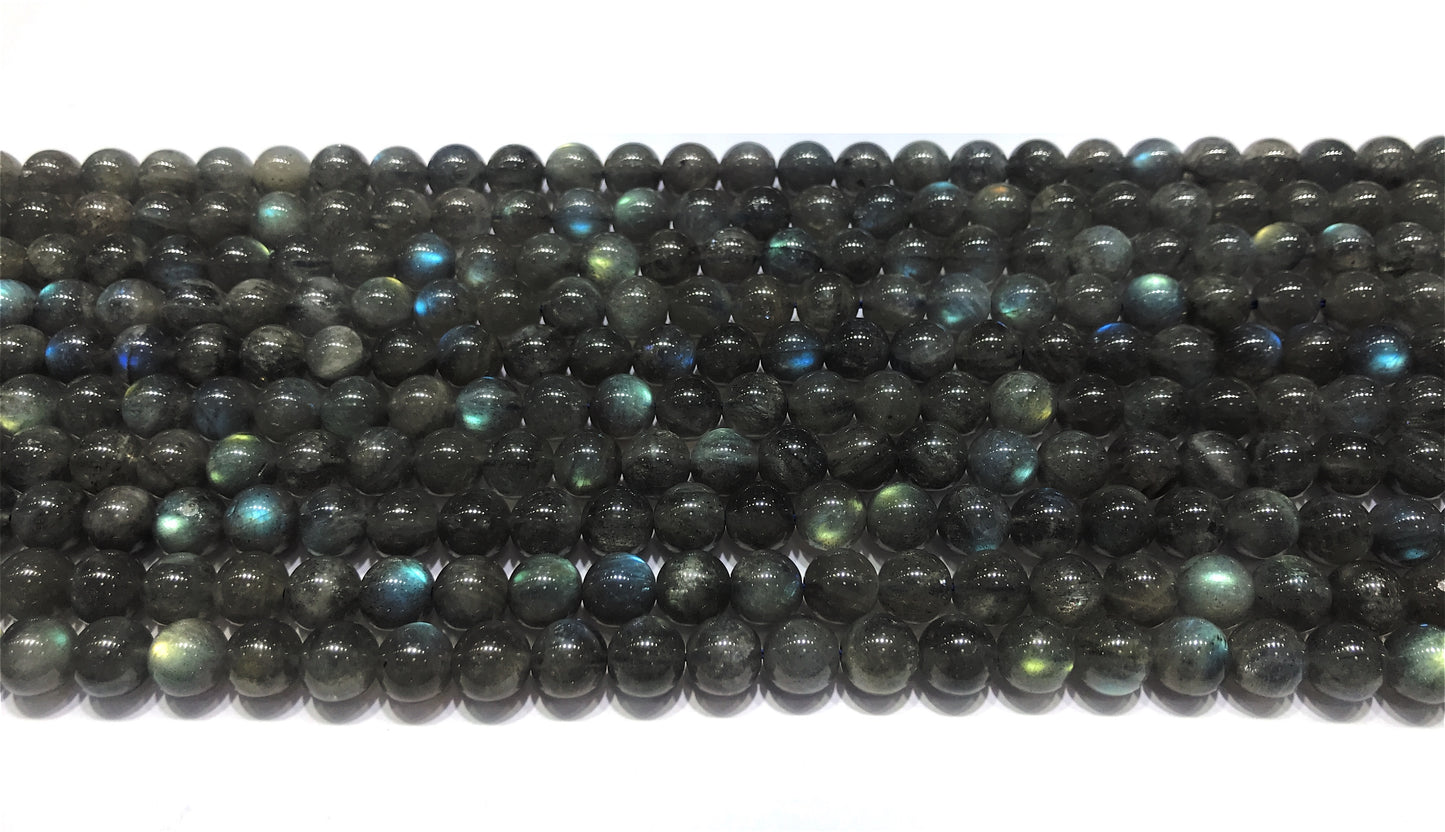 Black Labradorite Round Beads