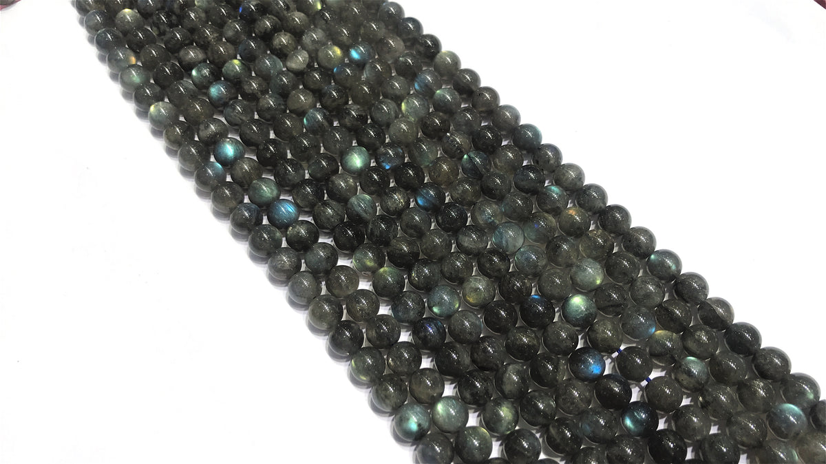 Black Labradorite Round Beads