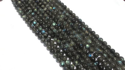 Black Labradorite Round Beads