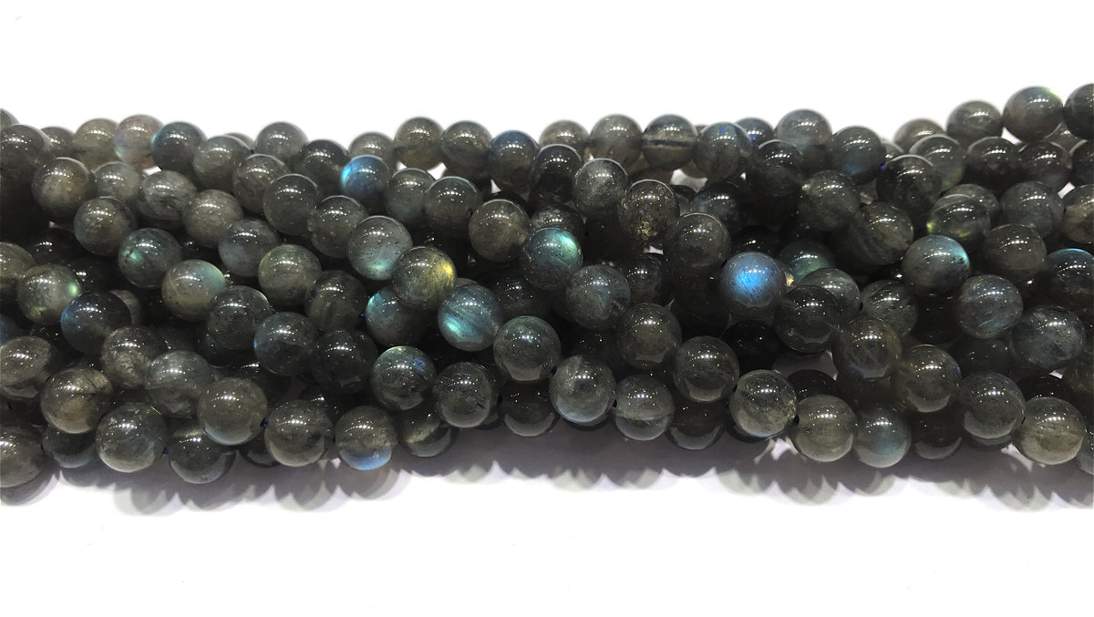 Black Labradorite Round Beads