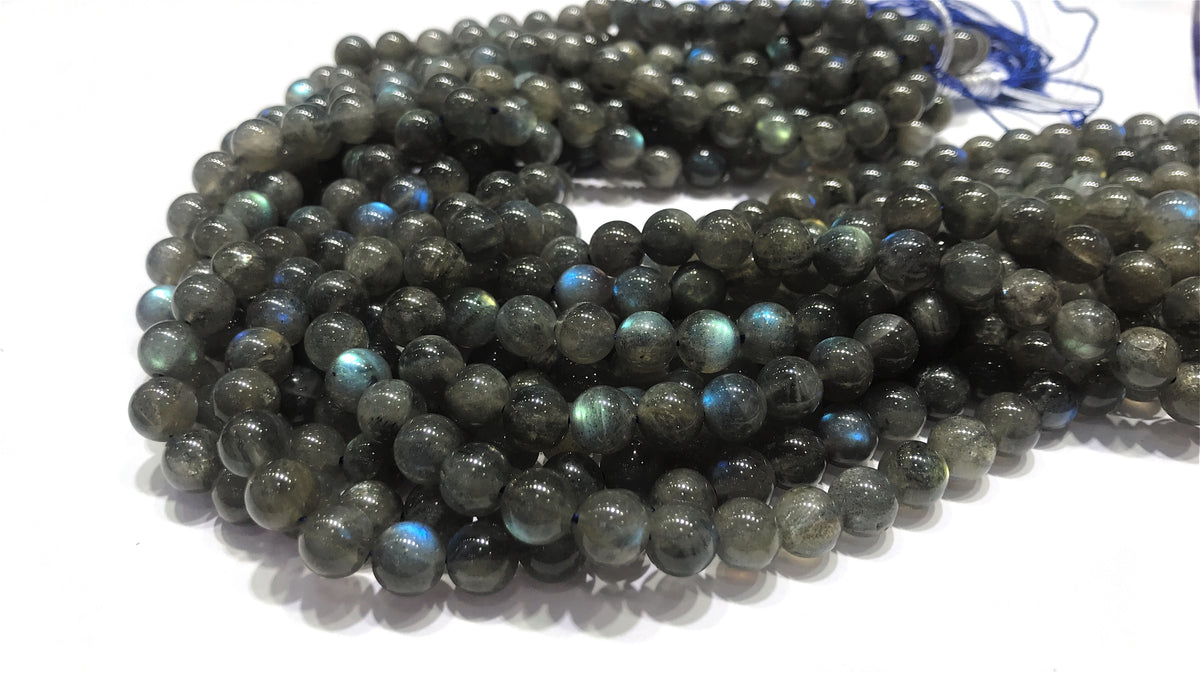 Black Labradorite Round Beads