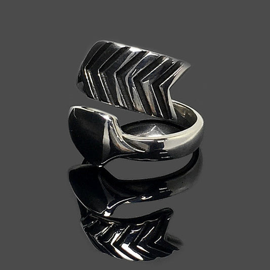925 Sterling Silver Jewelry Small Twisted Arrow Ring