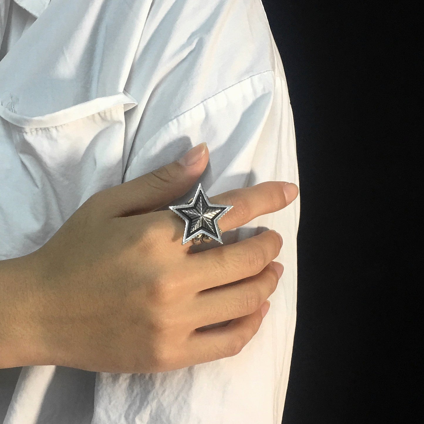 Sterling Silver Opening Double Star Ring
