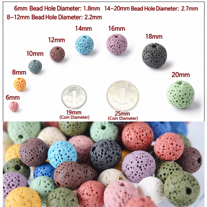 Rainbow Lava Beads Round Beads