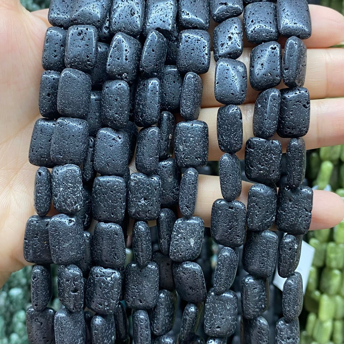 Lava Beads Smooth Rectangle Beads 10x14mm