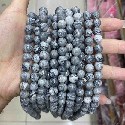 Round Smooth Beads Crystal/Quartz/Jasper/Agate 4mm 6mm 8mm 10mm