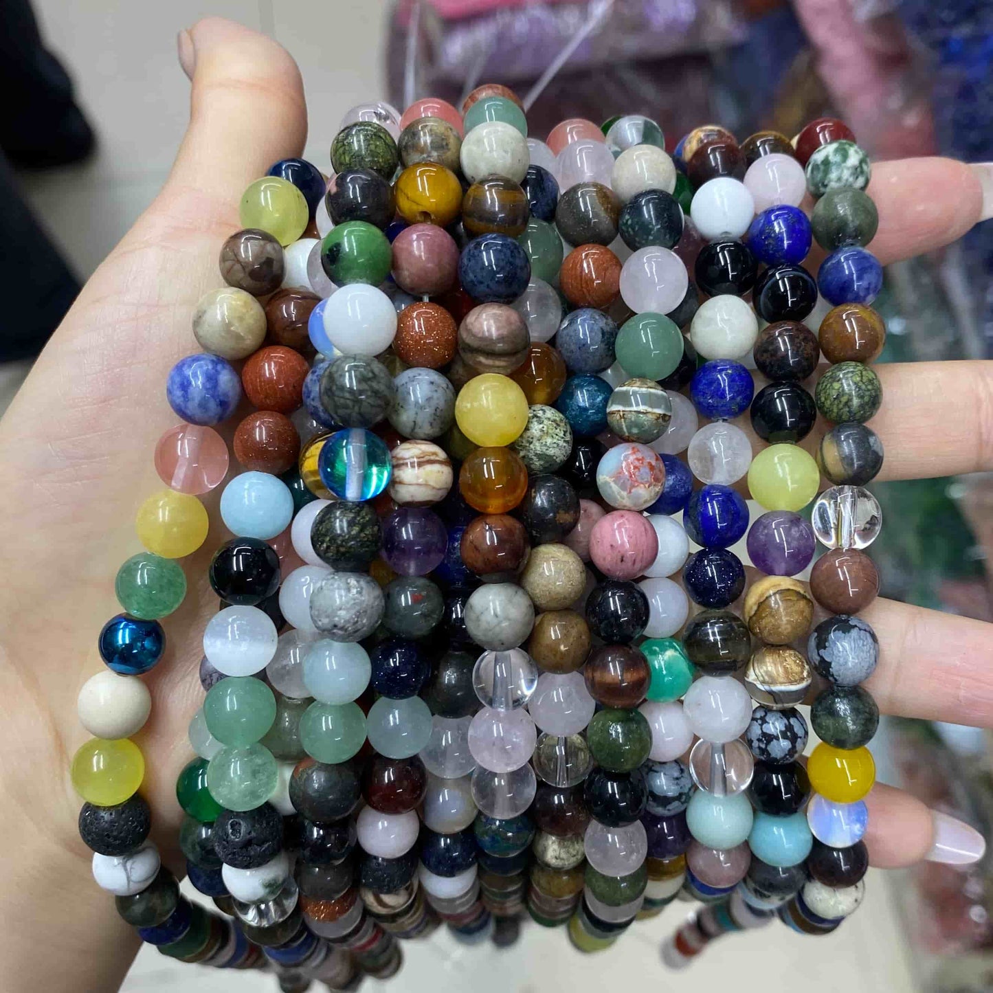 Round Smooth Beads Crystal/Quartz/Jasper/Agate 4mm 6mm 8mm 10mm