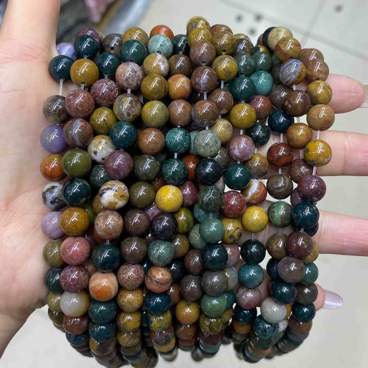 Round Smooth Beads Crystal/Quartz/Jasper/Agate 4mm 6mm 8mm 10mm
