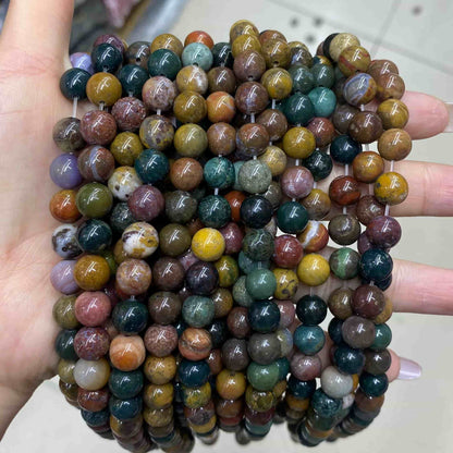 Round Smooth Beads Crystal/Quartz/Jasper/Agate 4mm 6mm 8mm 10mm
