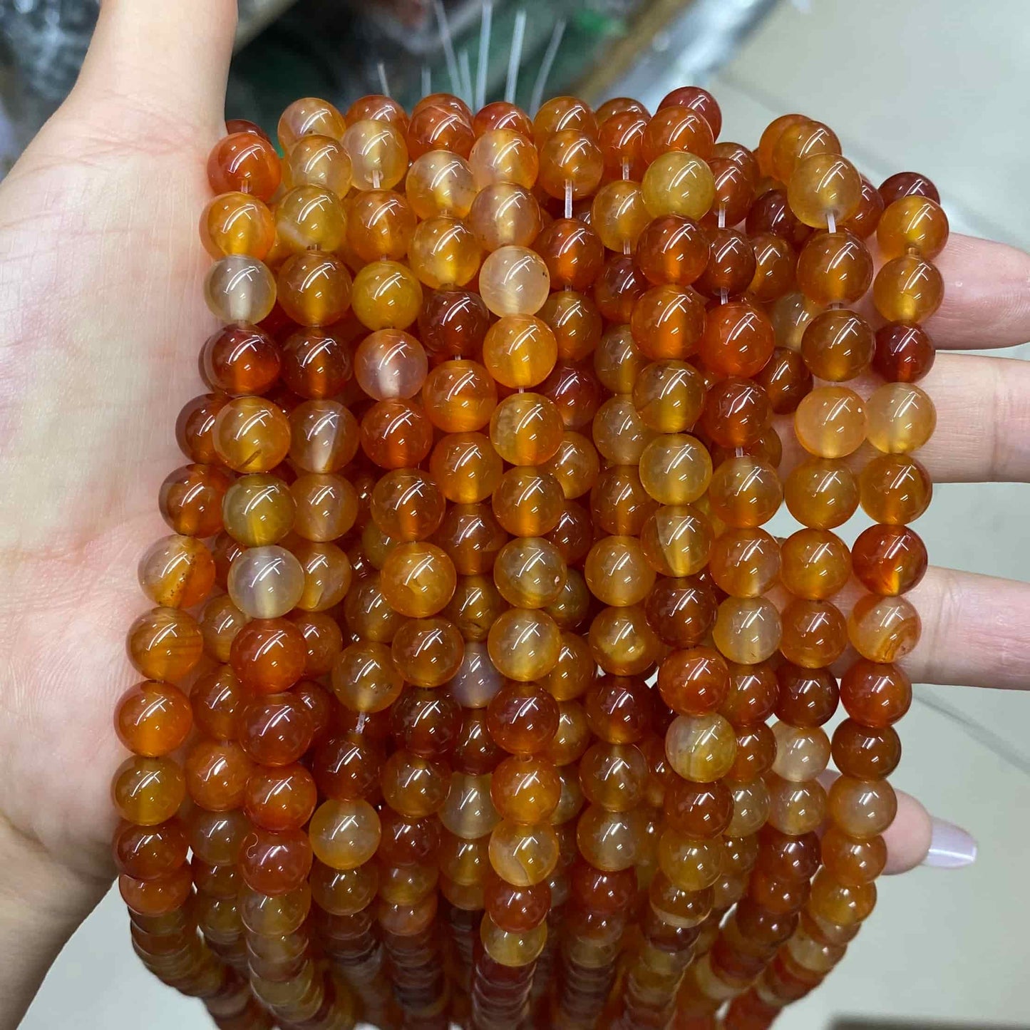 Round Smooth Beads Crystal/Quartz/Jasper/Agate 4mm 6mm 8mm 10mm