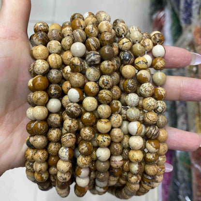 Round Smooth Beads Crystal/Quartz/Jasper/Agate 4mm 6mm 8mm 10mm