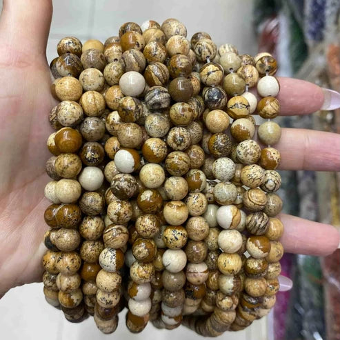 Picture Jasper Round Smooth Beads 4mm 6mm 8mm 10mm